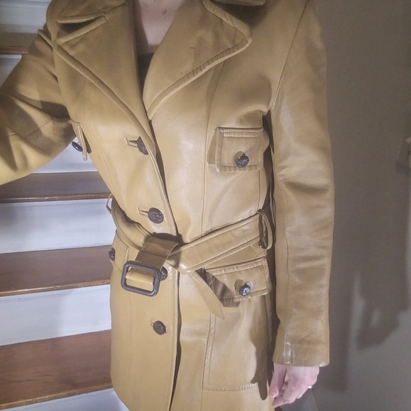 Vintage camel 70s leather jacket - Picture 3 of 11